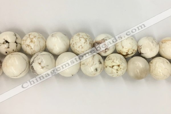 CWB809 15.5 inches 22mm round white howlite turquoise beads