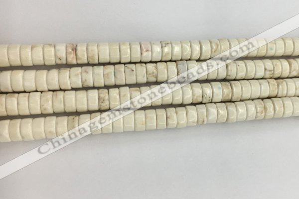 CWB833 15.5 inches 3*6mm tyre howlite turquoise beads wholesale