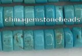 CWB840 15.5 inches 3*6mm tyre howlite turquoise beads wholesale