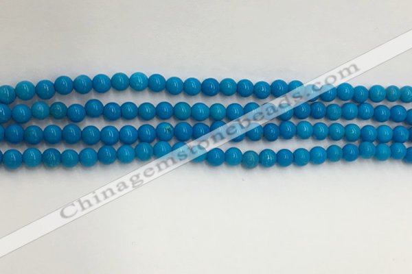 CWB857 15.5 inches 4mm round howlite turquoise beads wholesale