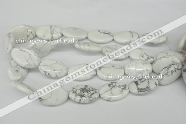 CWB87 15.5 inches 20*30mm oval natural white howlite beads