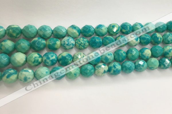 CWB881 15.5 inches 6mm faceted round howlite turquoise beads