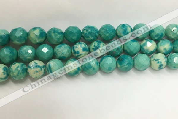 CWB883 15.5 inches 10mm faceted round howlite turquoise beads