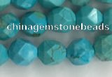 CWB889 15.5 inches 6mm faceted nuggets howlite turquoise beads