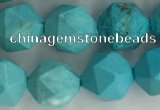 CWB891 15.5 inches 10mm faceted nuggets howlite turquoise beads