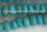 CWB895 15.5 inches 4*6mm rondelle howlite turquoise beads