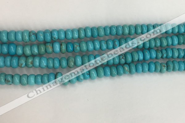 CWB895 15.5 inches 4*6mm rondelle howlite turquoise beads