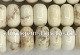 CWB896 15.5 inches 5*8mm rondelle white howlite turquoise beads