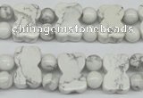 CWB90 15.5 inches 10*15mm double drilled natural white howlite beads