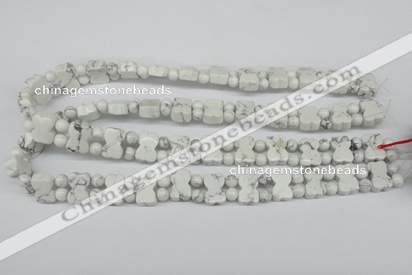 CWB90 15.5 inches 10*15mm double drilled natural white howlite beads