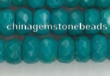 CWB903 15.5 inches 5*8mm faceted rondelle howlite turquoise beads