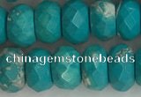 CWB905 15.5 inches 6*10mm faceted rondelle howlite turquoise beads