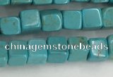 CWB909 15.5 inches 4*4mm cube howlite turquoise beads wholesale