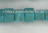 CWB910 15.5 inches 6*6mm cube howlite turquoise beads wholesale