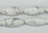 CWB92 15.5 inches 10*25mm rice natural white howlite beads