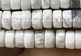 CWB920 15.5 inches 2*4mm heishi white howlite turquoise beads