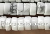 CWB921 15.5 inches 3*6mm heishi white howlite turquoise beads