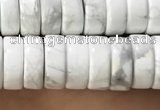 CWB922 15.5 inches 3*8mm heishi white howlite turquoise beads