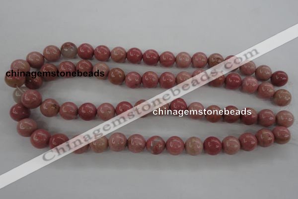 CWF15 15.5 inches 12mm round pink wooden fossil jasper beads wholesale