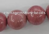 CWF19 15.5 inches 20mm round pink wooden fossil jasper beads wholesale