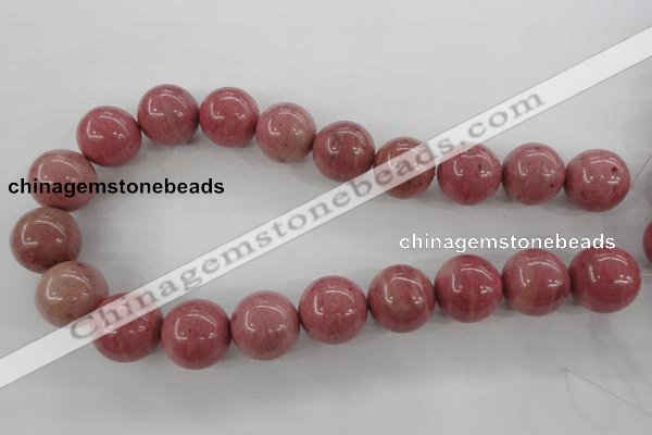 CWF19 15.5 inches 20mm round pink wooden fossil jasper beads wholesale