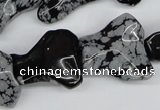 CWG06 15.5 inches 25*33mm wavy freeform snowflake obsidian beads