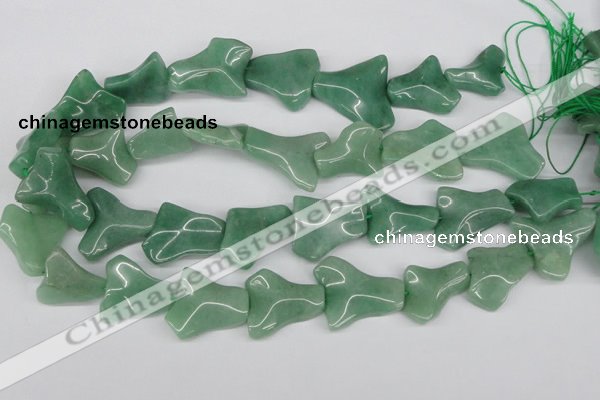 CWG07 15.5 inches 25*33mm wavy freeform green aventurine beads