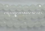 CWH03 15.5 inches 8mm faceted round white jade beads wholesale