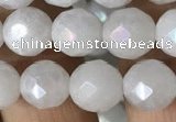 CWH66 15.5 inches 8mm faceted round AB-color white jade beads