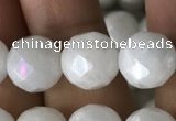 CWH67 15.5 inches 10mm faceted round AB-color white jade beads