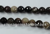 CWJ211 15.5 inches 6mm faceted round wood jasper gemstone beads