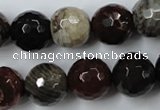 CWJ216 15.5 inches 16mm faceted round wood jasper gemstone beads