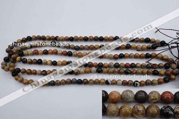 CWJ261 15.5 inches 6mm round wood jasper gemstone beads wholesale