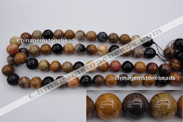 CWJ265 15.5 inches 14mm round wood jasper gemstone beads wholesale