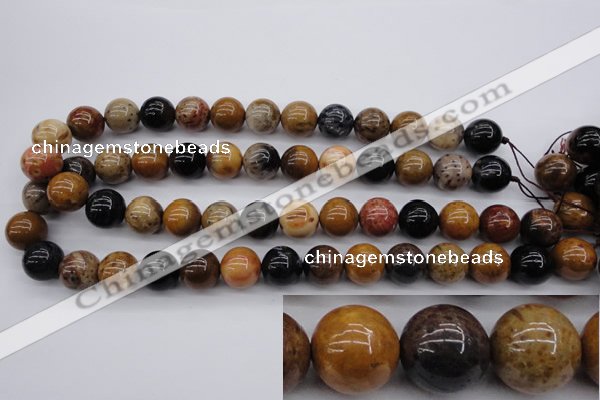 CWJ266 15.5 inches 15mm round wood jasper gemstone beads wholesale