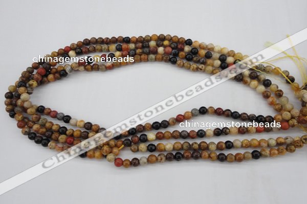 CWJ280 15.5 inches 5mm round wood jasper gemstone beads wholesale