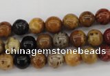 CWJ281 15.5 inches 7mm round wood jasper gemstone beads wholesale