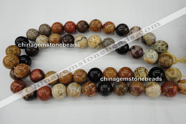 CWJ284 15.5 inches 16mm round wood jasper gemstone beads wholesale