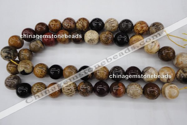 CWJ285 15.5 inches 17mm round wood jasper gemstone beads wholesale