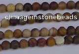 CWJ410 15.5 inches 4mm round matte wood jasper beads wholesale