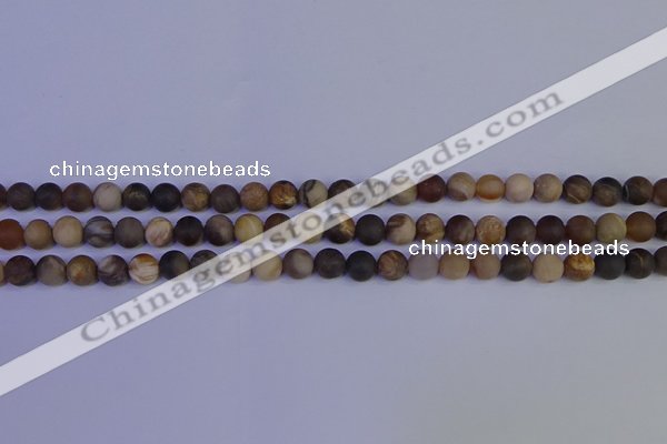 CWJ411 15.5 inches 6mm round matte wood jasper beads wholesale