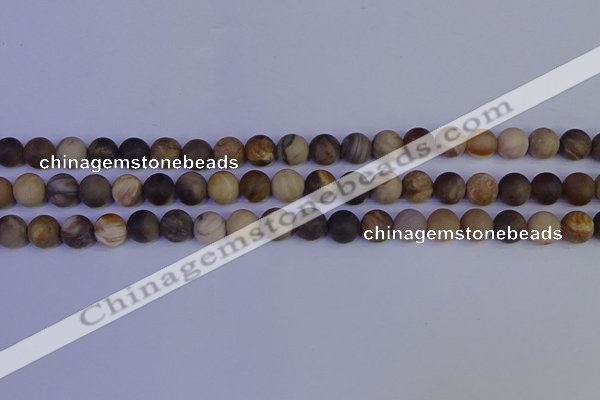 CWJ412 15.5 inches 8mm round matte wood jasper beads wholesale