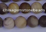 CWJ414 15.5 inches 12mm round matte wood jaspe beads wholesale