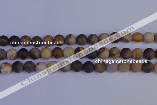 CWJ415 15.5 inches 14mm round matte wood jasper beads wholesale