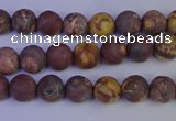 CWJ420 15.5 inches 4mm round matte wood eye jasper beads