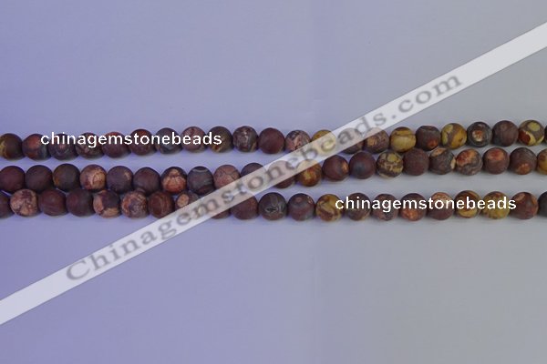 CWJ421 15.5 inches 6mm round matte wood eye jasper beads