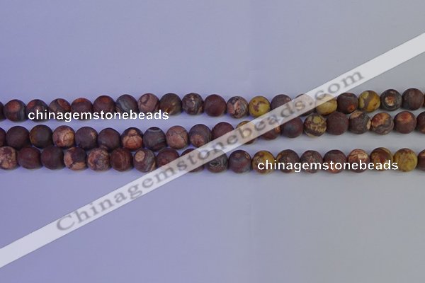 CWJ422 15.5 inches 8mm round matte wood eye jasper beads