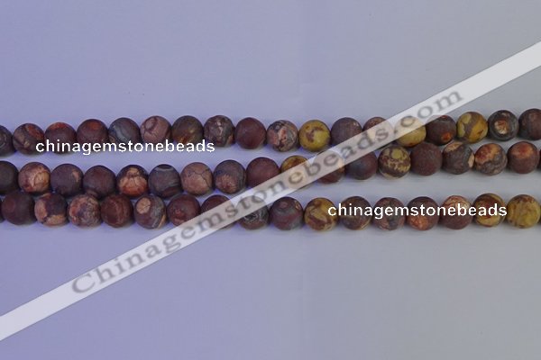 CWJ423 15.5 inches 10mm round matte wood eye jasper beads