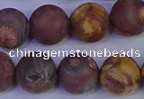 CWJ425 15.5 inches 14mm round matte wood eye jasper beads