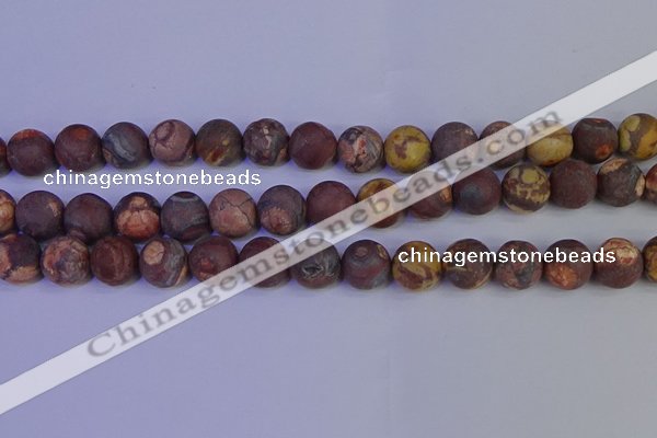 CWJ425 15.5 inches 14mm round matte wood eye jasper beads